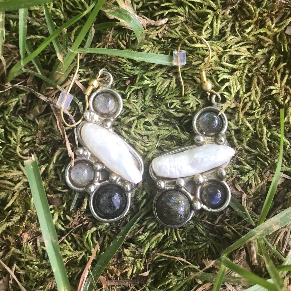 6/$20 Handcrafted Pearl & Stone Earrings